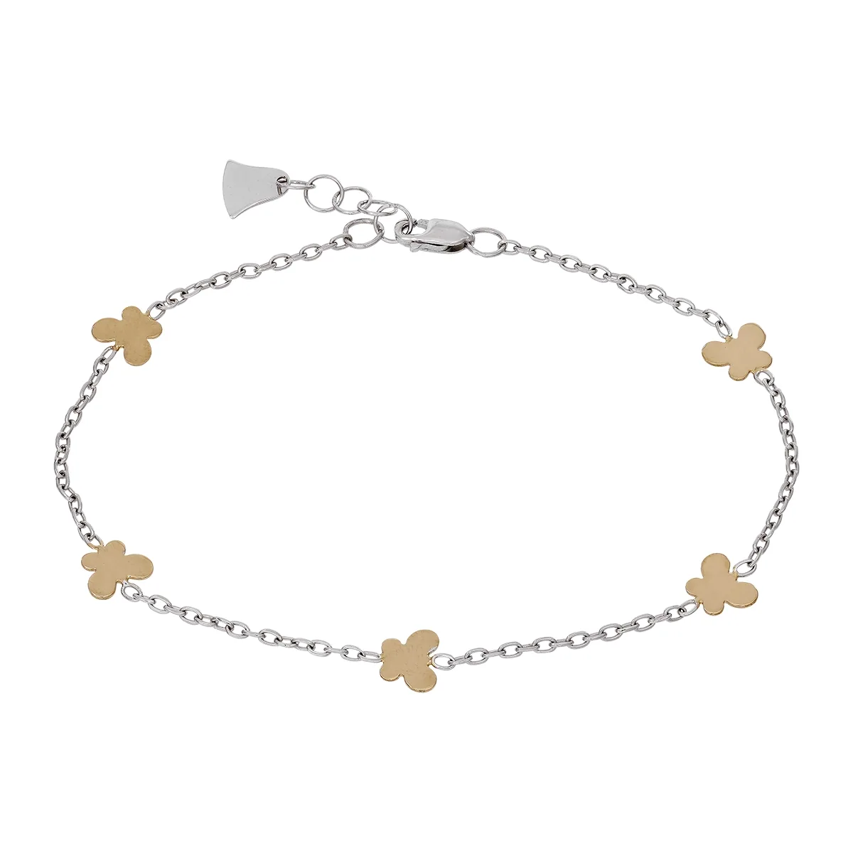 Pulsera de mariposas en oro blanco de 18 Kilates