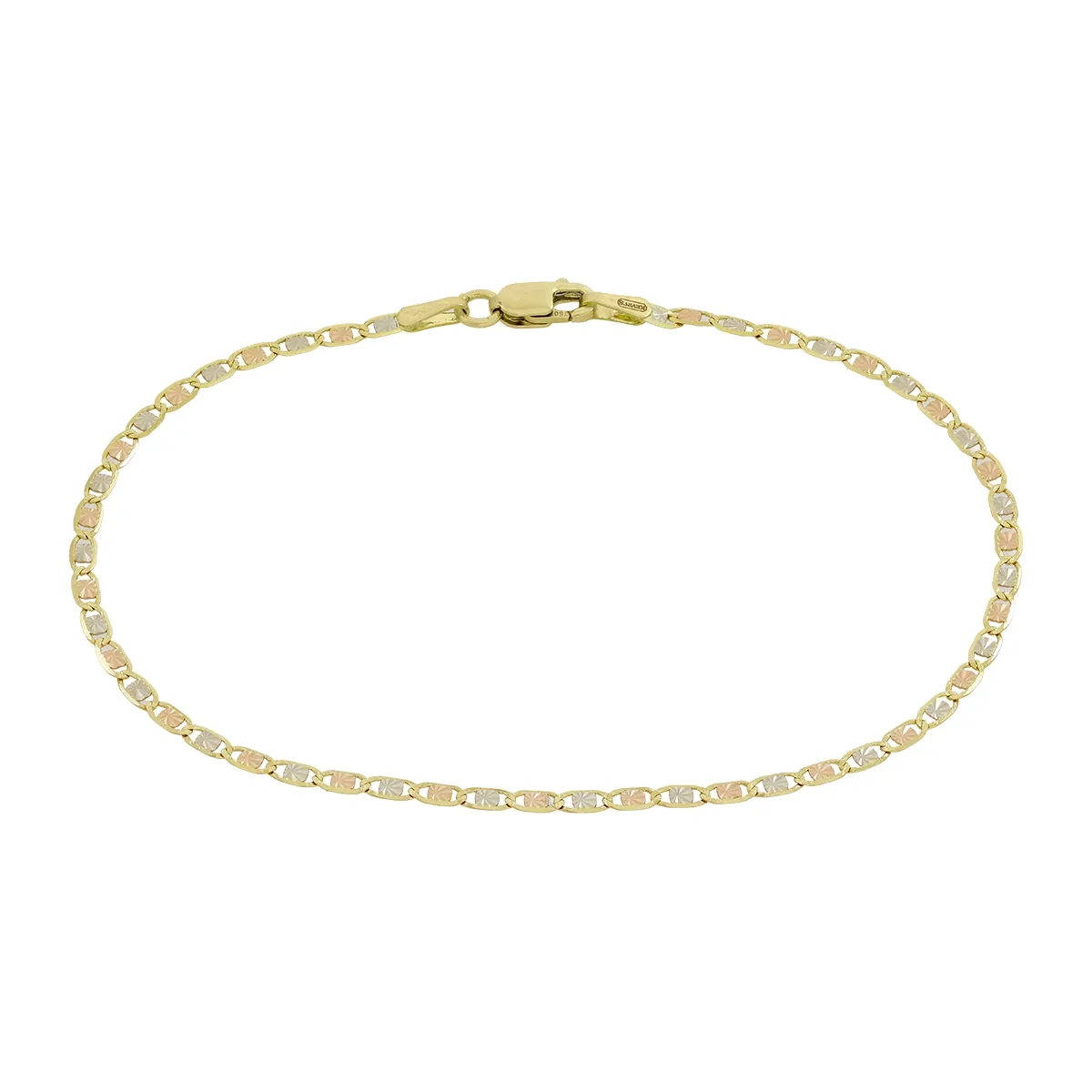 Pulsera en oro amarillo de 18 Kilates con visos, 19 cm. de largo, 2 mm. de ancho