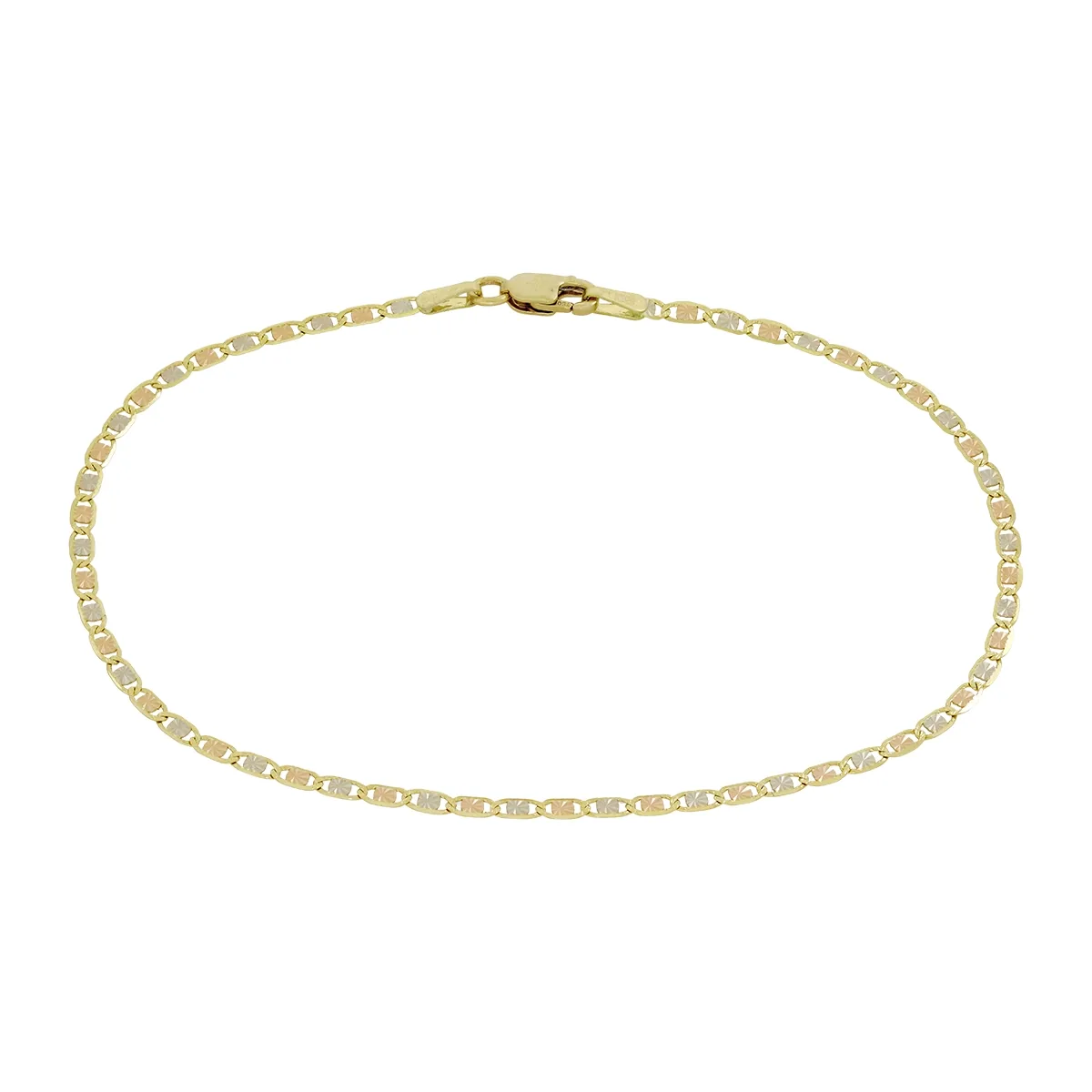 Pulsera en oro amarillo de 18 Kilates con visos, 21 cm. de largo, 2 mm. de ancho