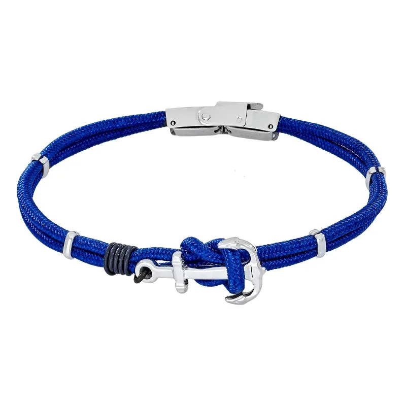 Pulsera en lona, 21 cm. de largo, 2.50 mm. de ancho, con terminados en acero - Colección Forza