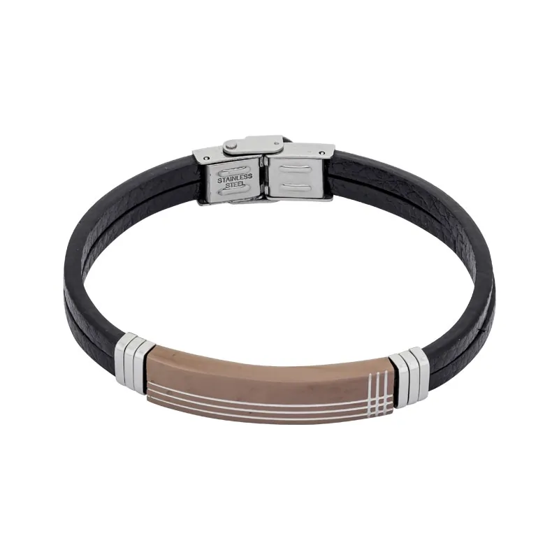 Pulsera en silicona y acero, 21 cm. de largo, 8 mm. de ancho - Colección Forza