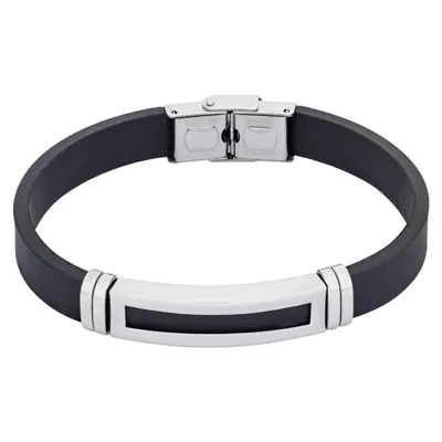 Pulsera en silicona y acero, 22 cm. de largo, 10 mm. de ancho - Colección Forza