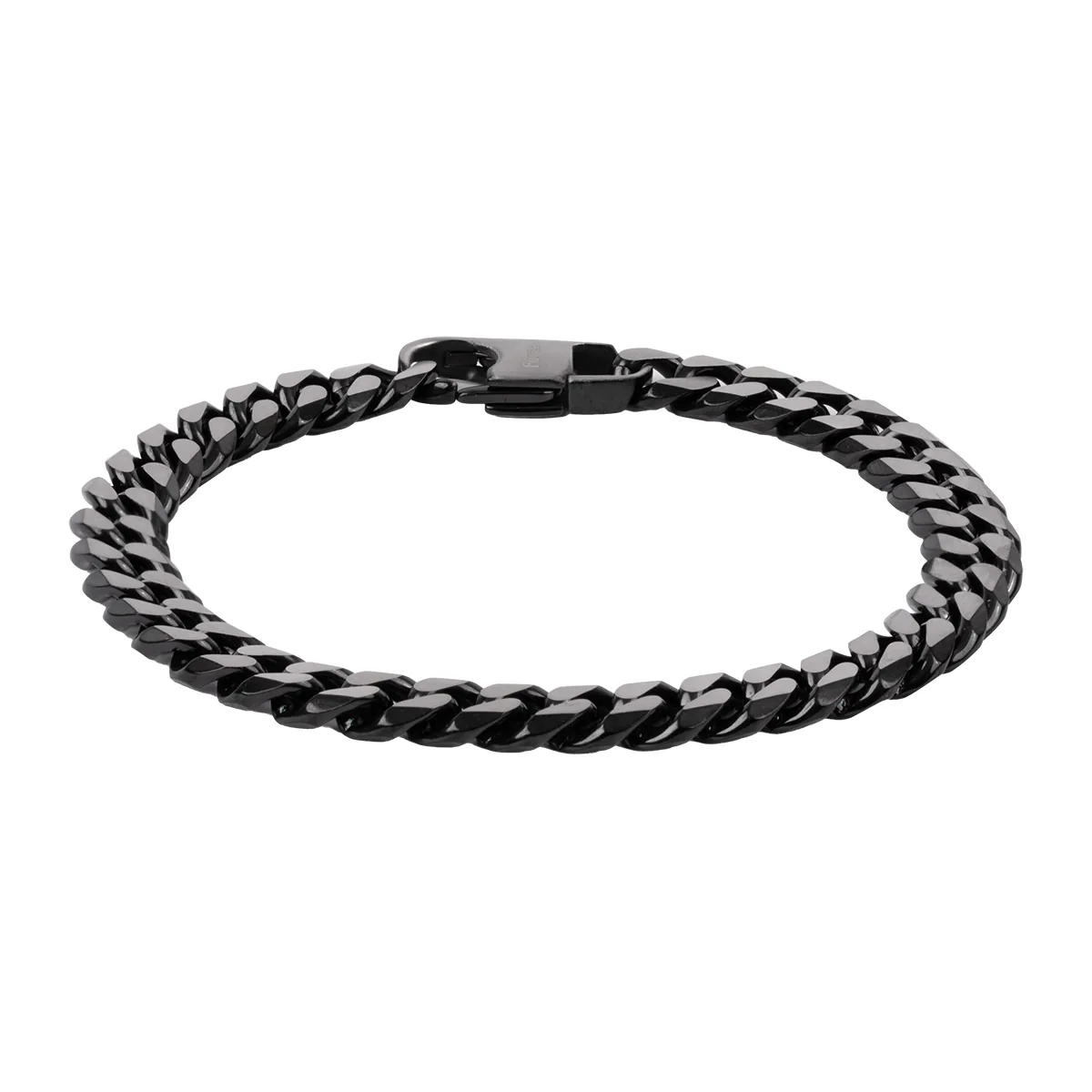 Pulsera en cuero sintético y acero, 21 cm. de largo, 8 mm. de ancho - Colección Forza