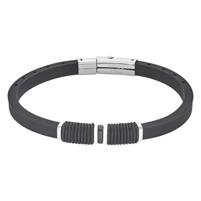 Pulsera en silicona y acero, 21 cm. de largo, 5 mm. de ancho - Colección Forza
