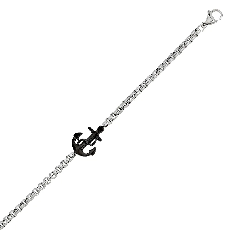 Pulsera de ancla en acero, 17 cm. de largo, 3.50 mm. de ancho - Colección Forza