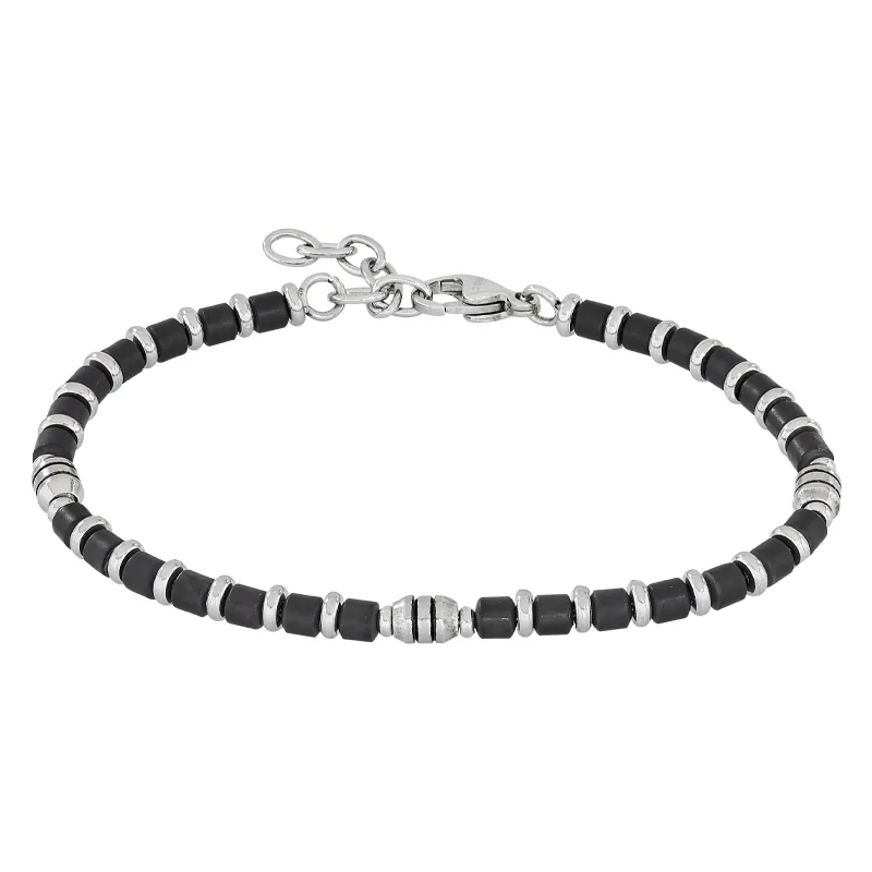 Pulsera en silicona y acero, 19 cm. de largo, 3.50 mm. de ancho - Colección Forza