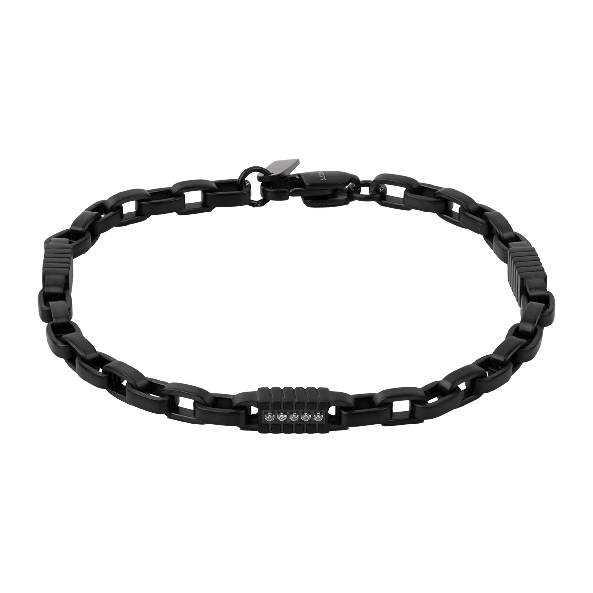 Pulsera en acero, con cristales, 21 cm. de largo, 4.50 mm. de ancho - Colección Forza
