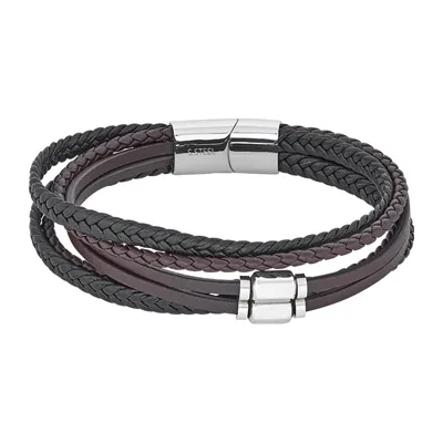 Pulsera en cuero sintético y acero, 21.50 cm. de largo, 25 mm. de ancho - Colección Forza