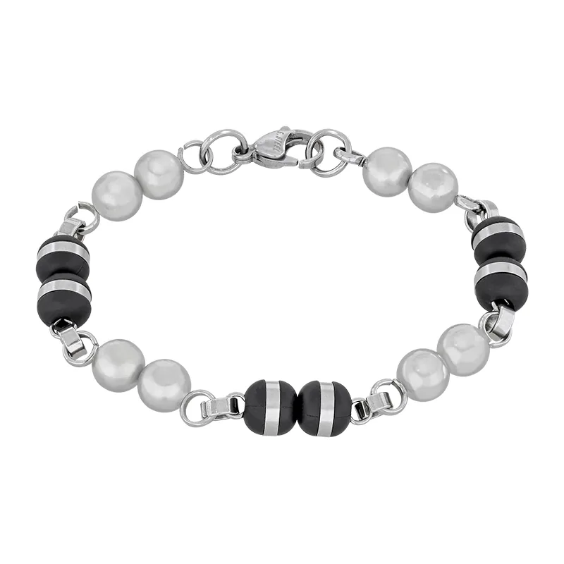 Pulsera en acero, 20 cm. de largo, 5 mm. de ancho - Colección Forza
