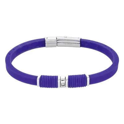 Pulsera en silicona y acero, 20 cm. de largo, 5 mm. de ancho - Colección Forza