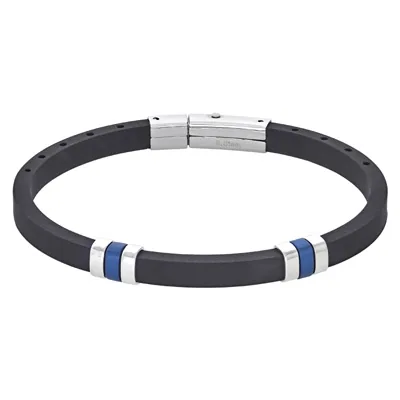 Pulsera en silicona y acero, 21 cm. de largo, 5 mm. de ancho - Colección Forza