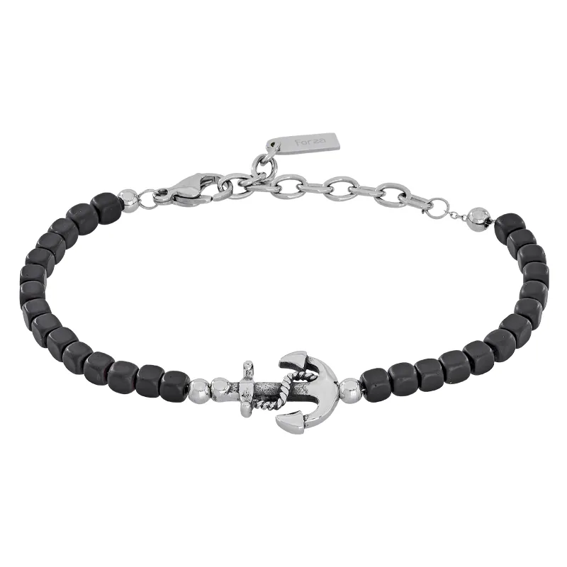 Pulsera de ancla en acero, 17 cm. de largo, 4 mm. de ancho - Colección Forza