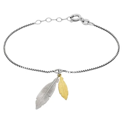 Pulsera de plumas en plata Ley 925 - Colección Sueños