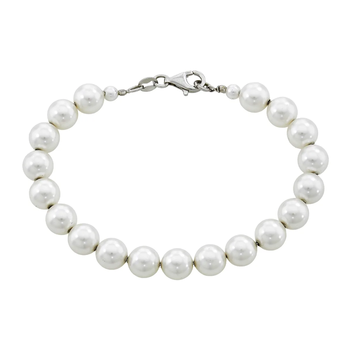Pulsera en plata Ley 925, con perla sintéticas - Colección Sueños