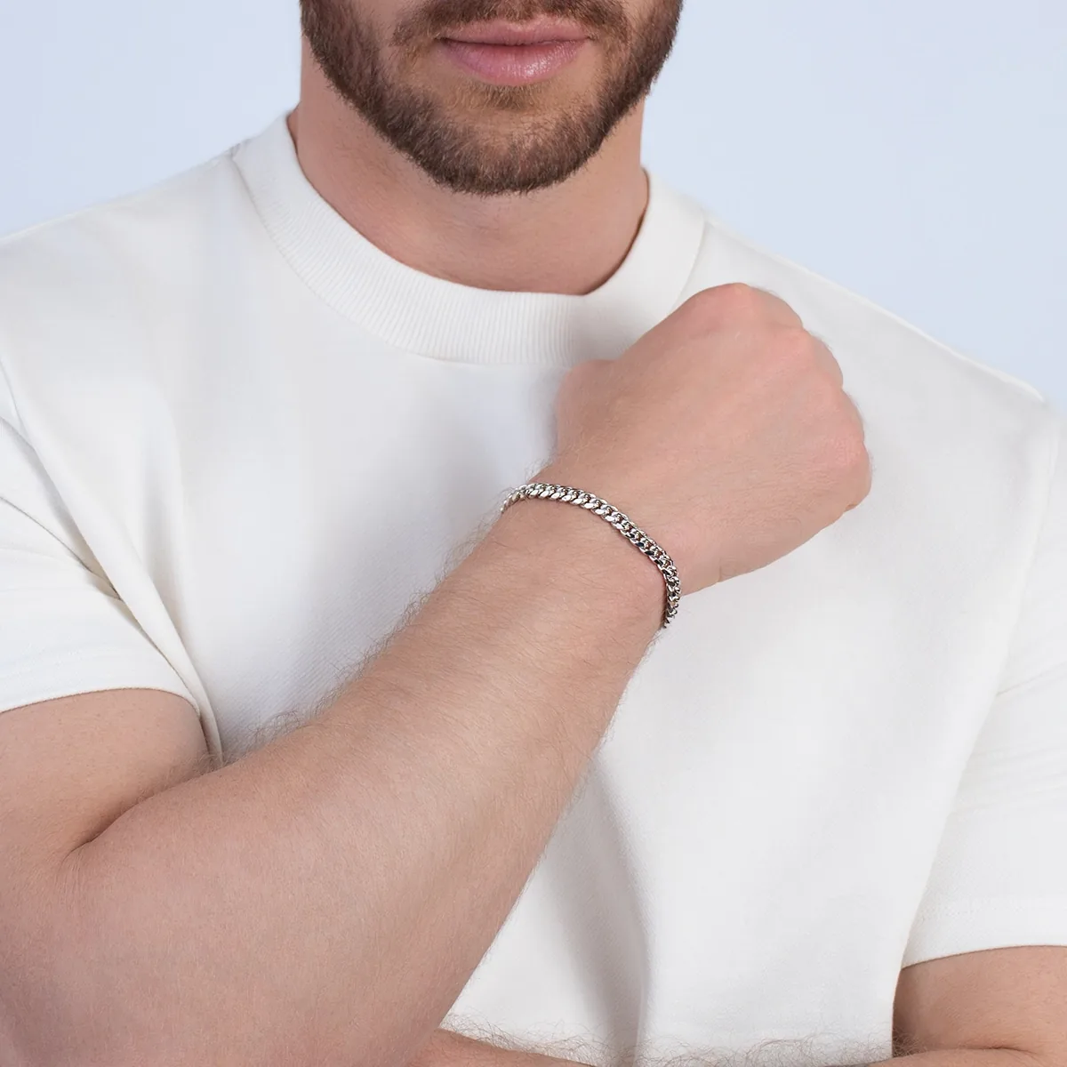 Pulsera en plata Ley 925, 20 cm. de largo, 5.50 mm. de ancho, de la coleccion Sueños