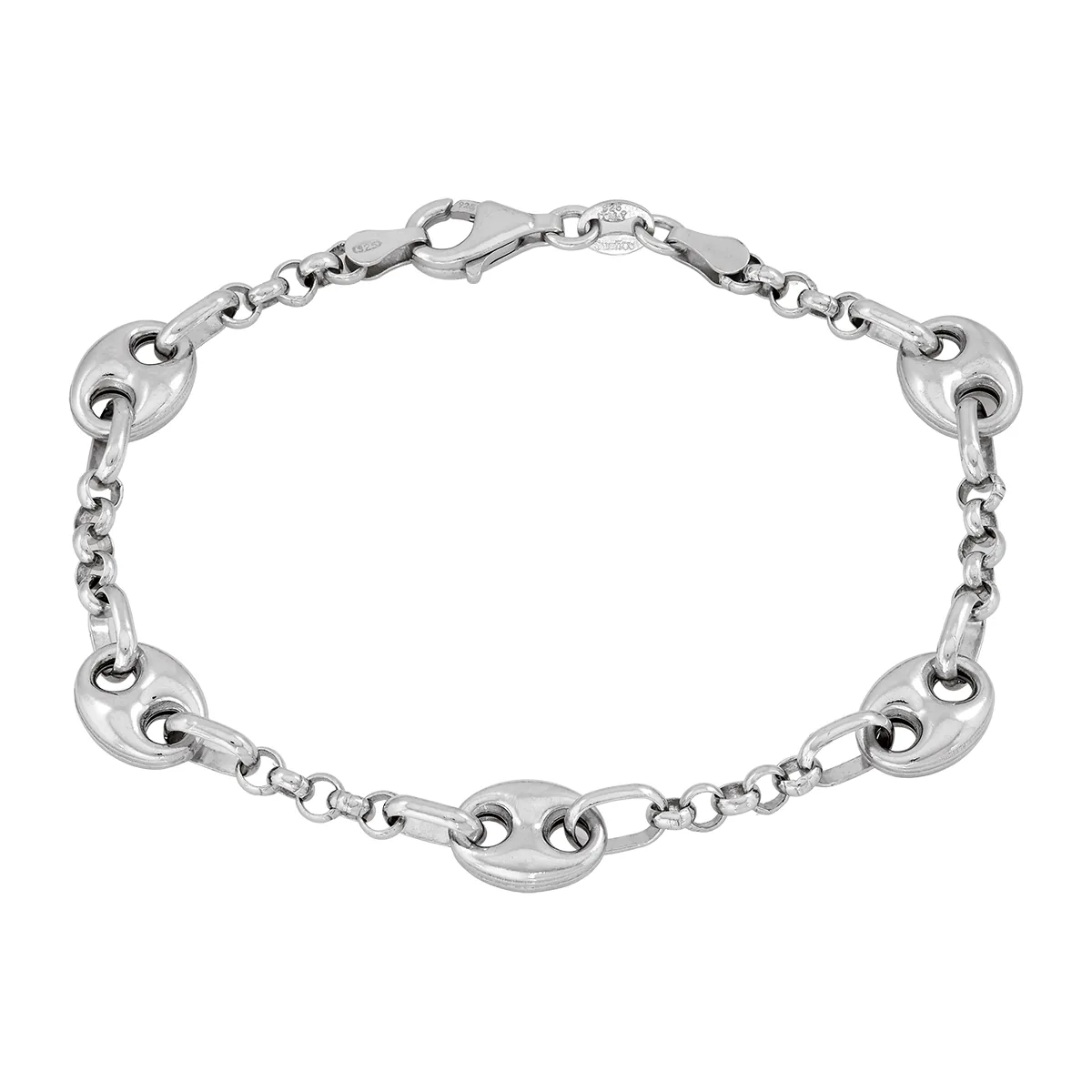 Pulsera en plata Ley 925, 19 cm. de largo, 3 mm. de ancho, de la coleccion Sueños