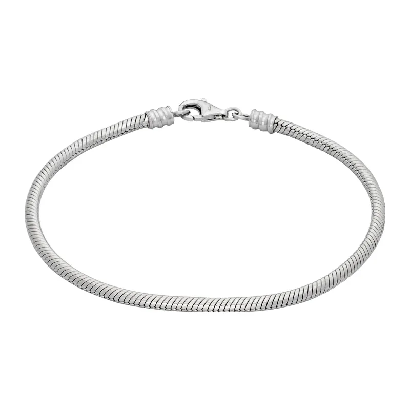 Pulsera en plata Ley 925, 21 cm. de largo, 3 mm. de ancho