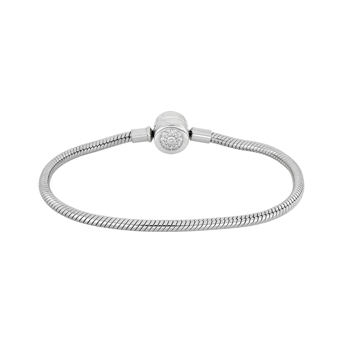 Pulsera en plata Ley 925, con cristales, 18 cm. de largo, 3 mm. de ancho