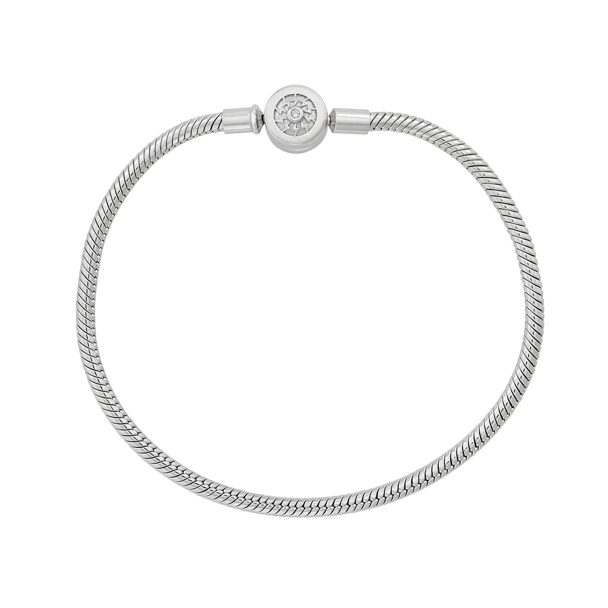 Pulsera en plata Ley 925, con cristales, 18 cm. de largo, 3 mm. de ancho