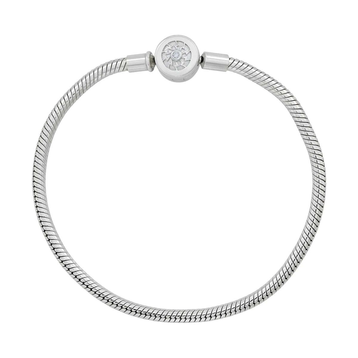 Pulsera en plata Ley 925, con cristales, 21 cm. de largo, 3 mm. de ancho