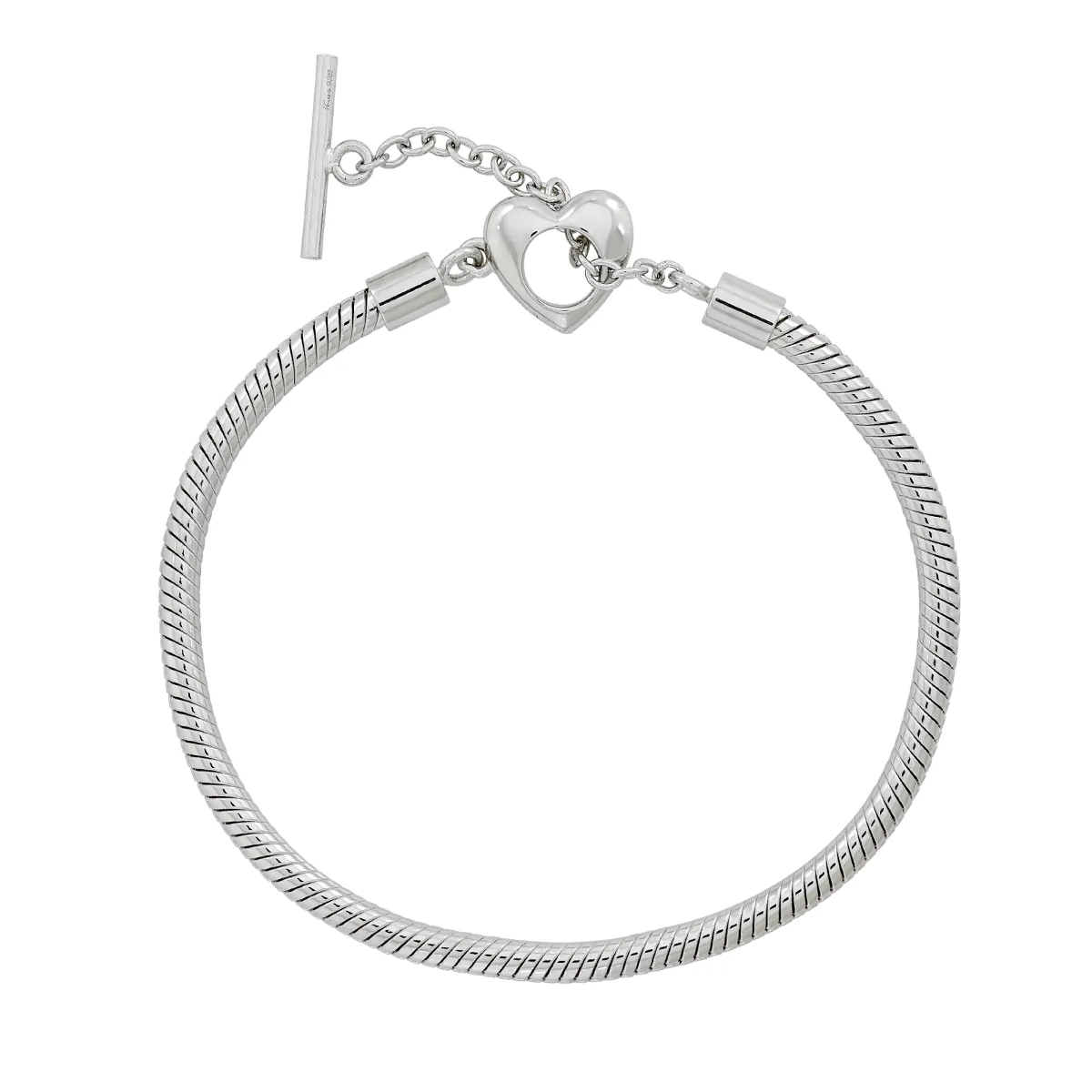 Pulsera en plata Ley 925, 19 cm. de largo, 3 mm. de ancho
