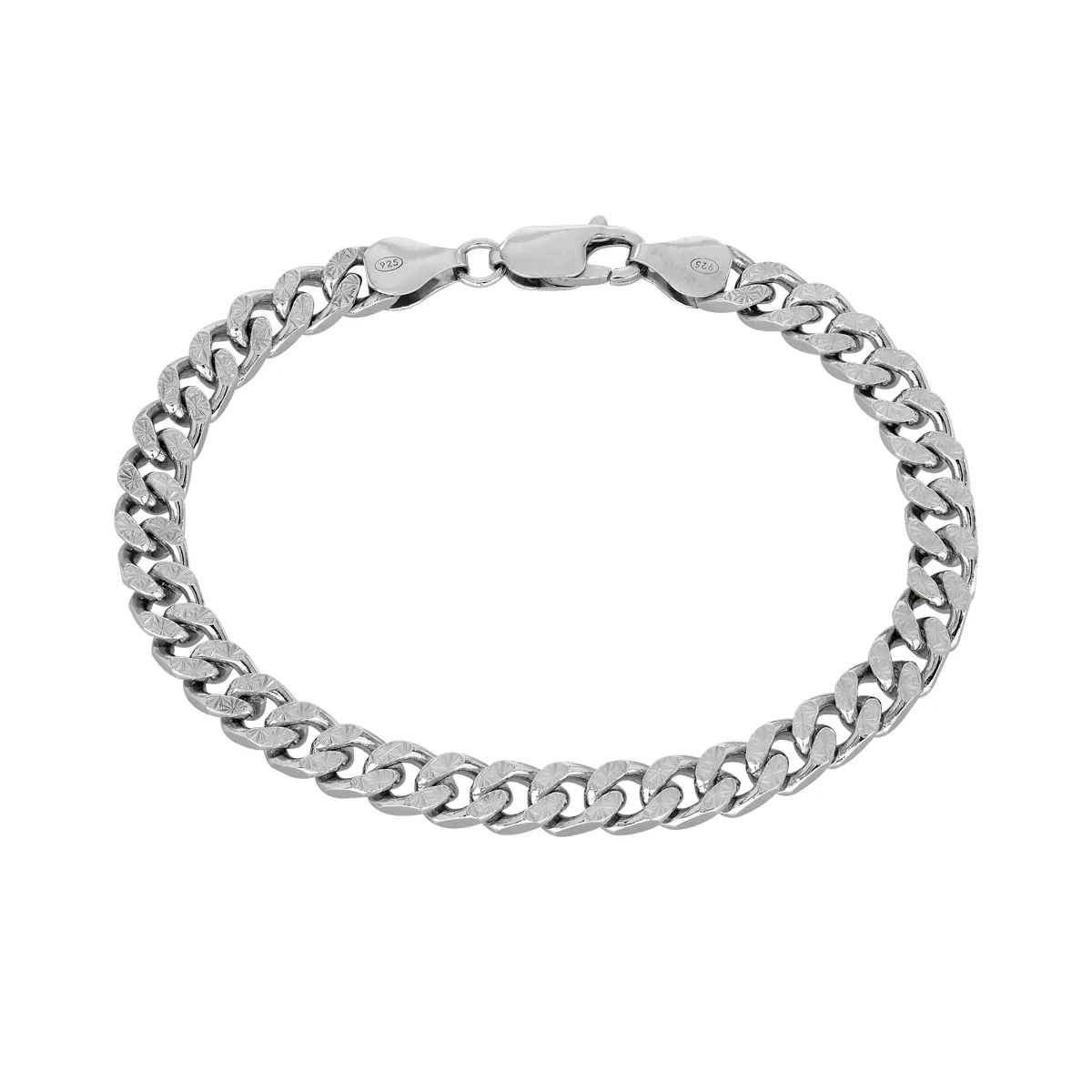 Pulsera en plata Ley 925 con visos, 19 cm. de largo, 5.50 mm. de ancho