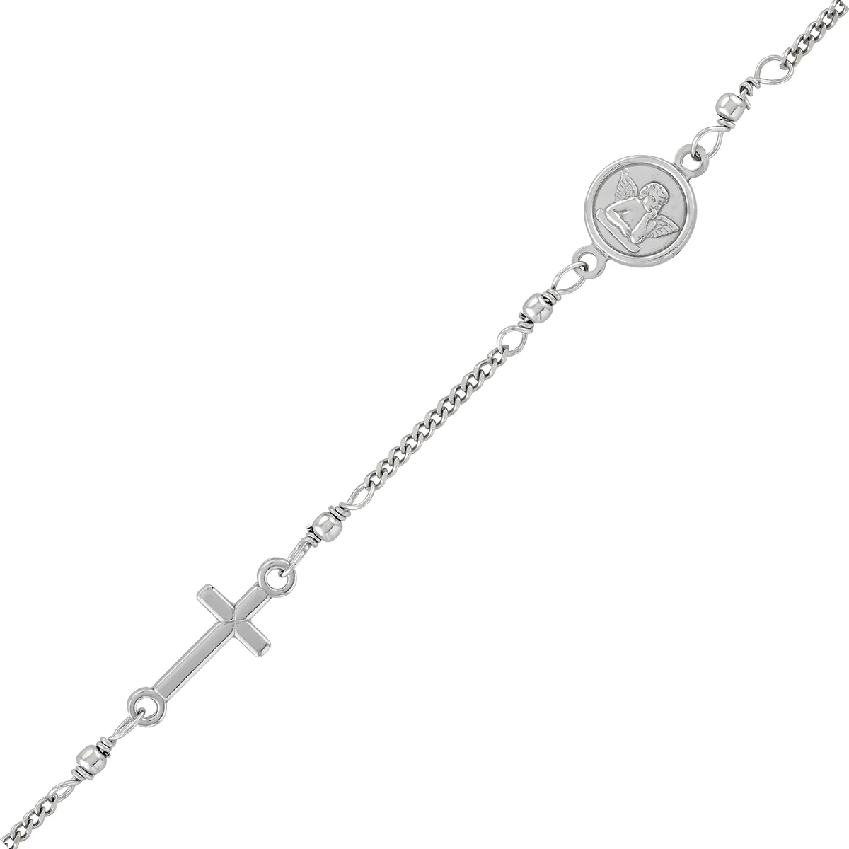 Pulsera angelito de la guarda en plata Ley 925 - Colección Sueños