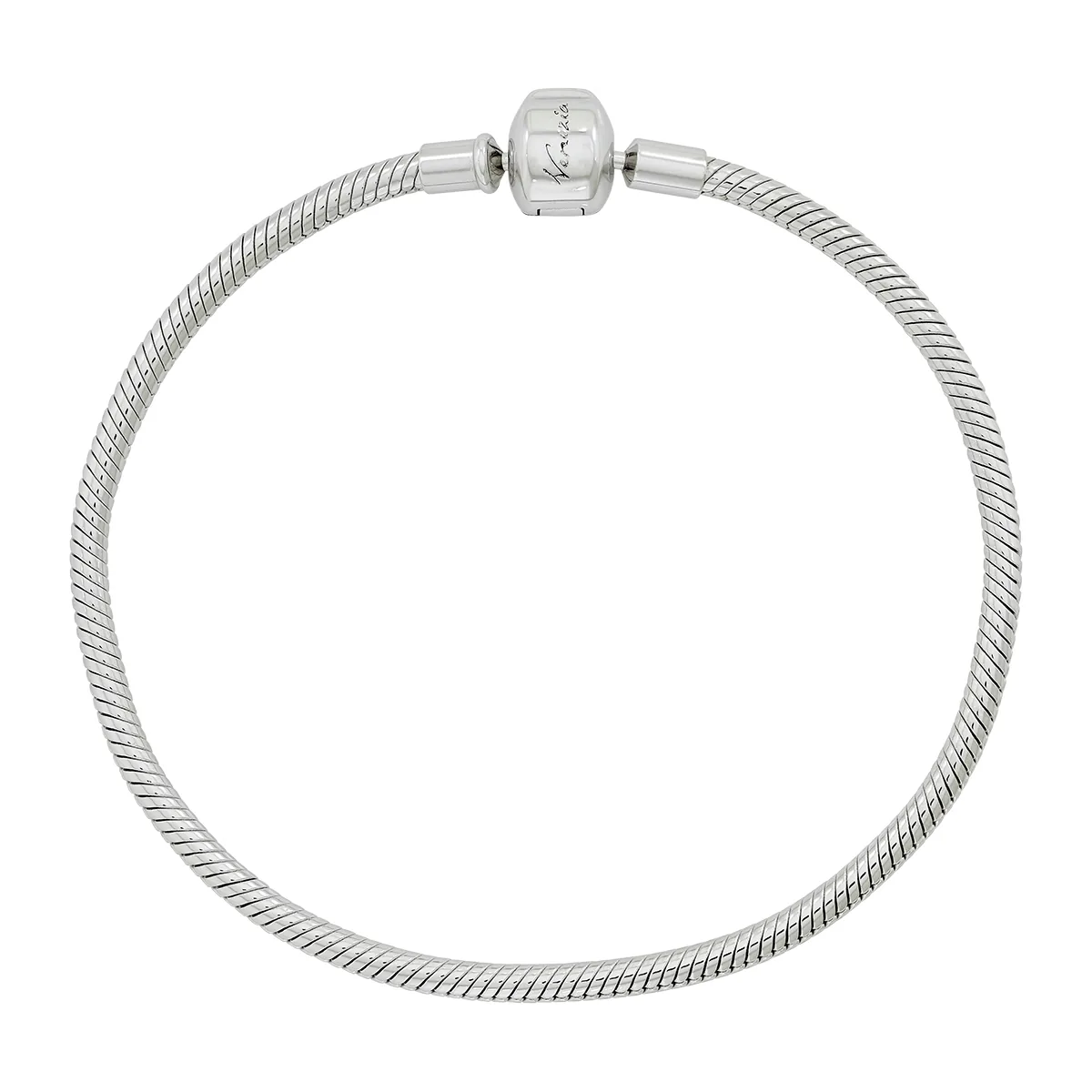 Pulsera en plata Ley 925, 21 cm. de largo, 3 mm. de ancho