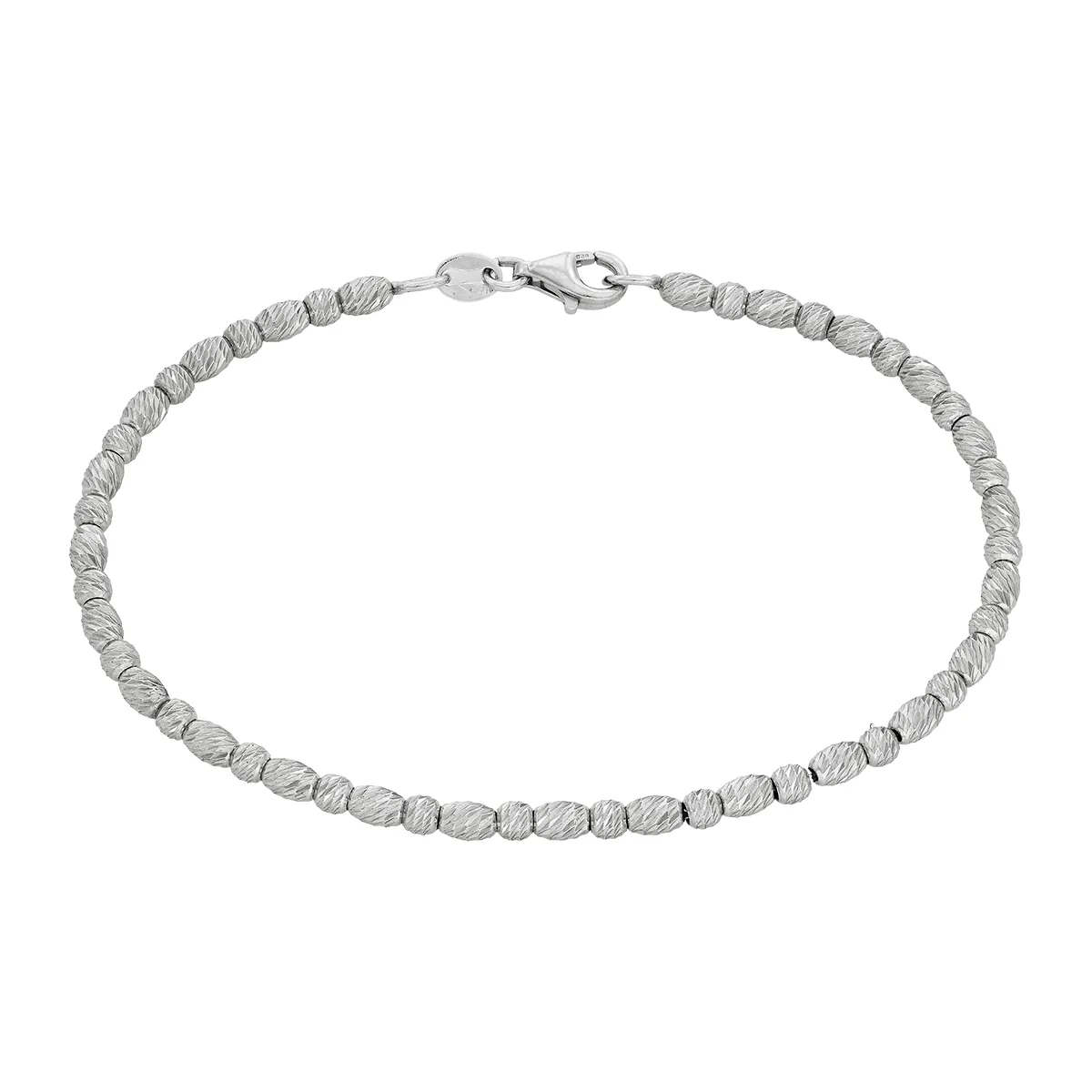 Pulsera en plata Ley 925 con visos, 19 cm. de largo, 3 mm. de ancho, de la coleccion Sueños