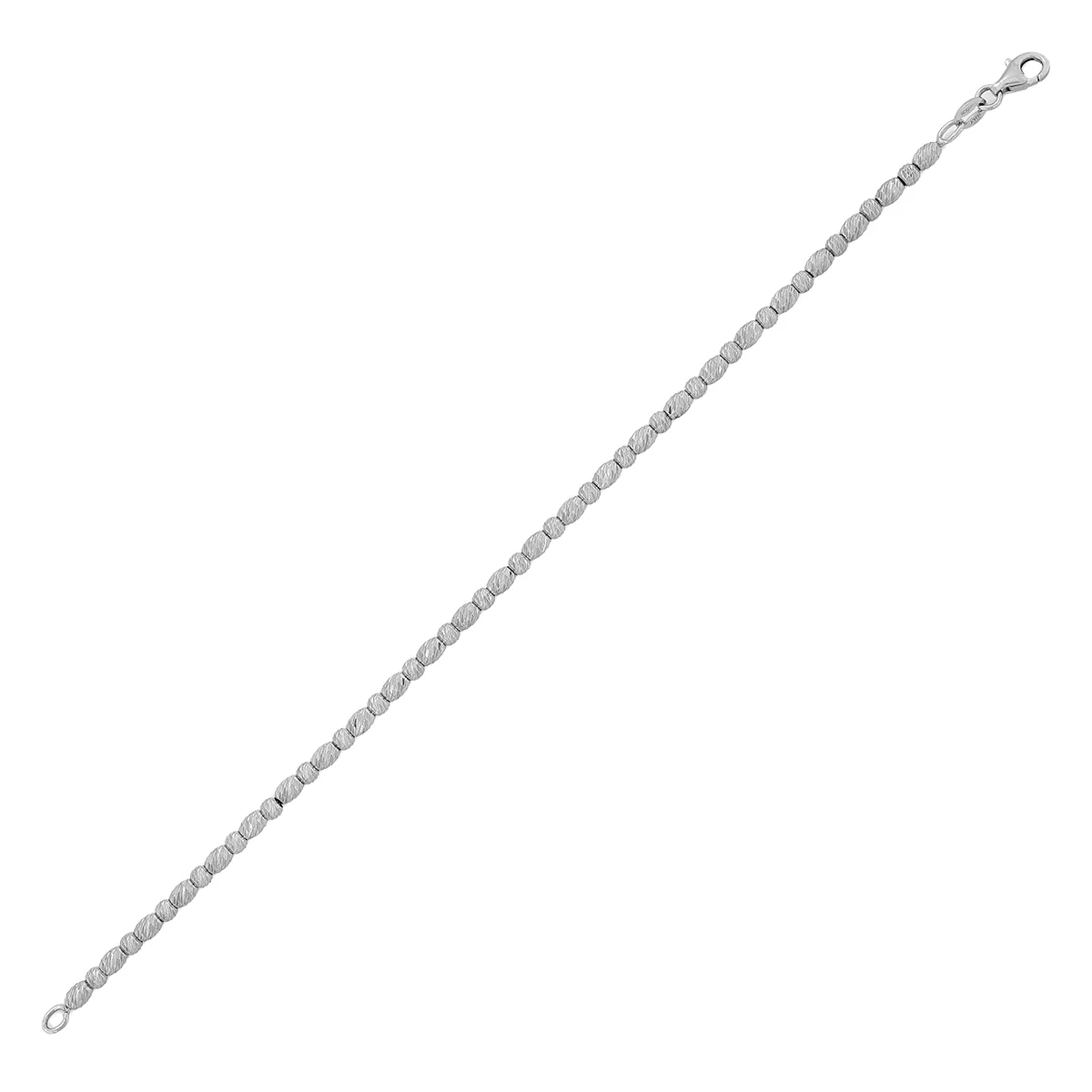 Pulsera en plata Ley 925 con visos, 19 cm. de largo, 3 mm. de ancho, de la coleccion Sueños