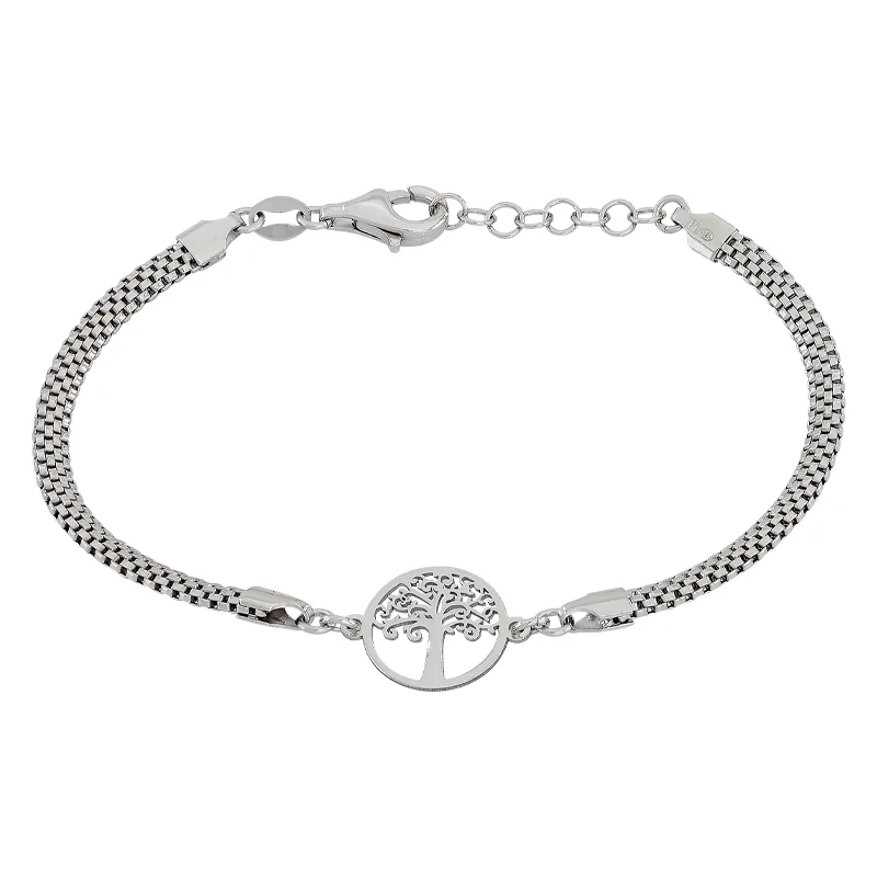 Pulsera de árbol de la vida en plata Ley 925, 17 cm. de largo - Colección Sueños