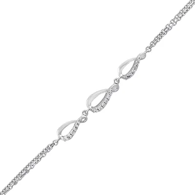 Pulsera en plata Ley 925, con cristales - Colección Sueños