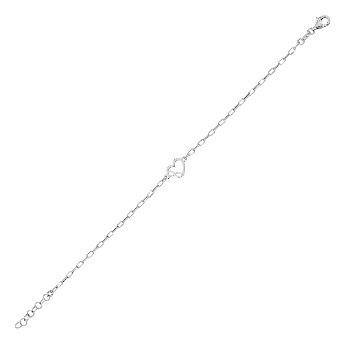 Pulsera amor infinito en plata Ley 925, 17 cm. de largo - Colección Sueños
