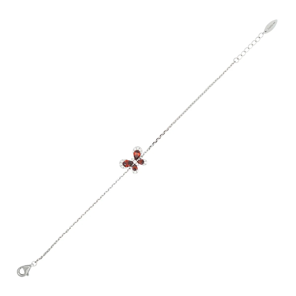 Pulsera en plata Ley 925, con cristales, 18 cm. de largo, 1.50 mm. de ancho, de la coleccion Sueños