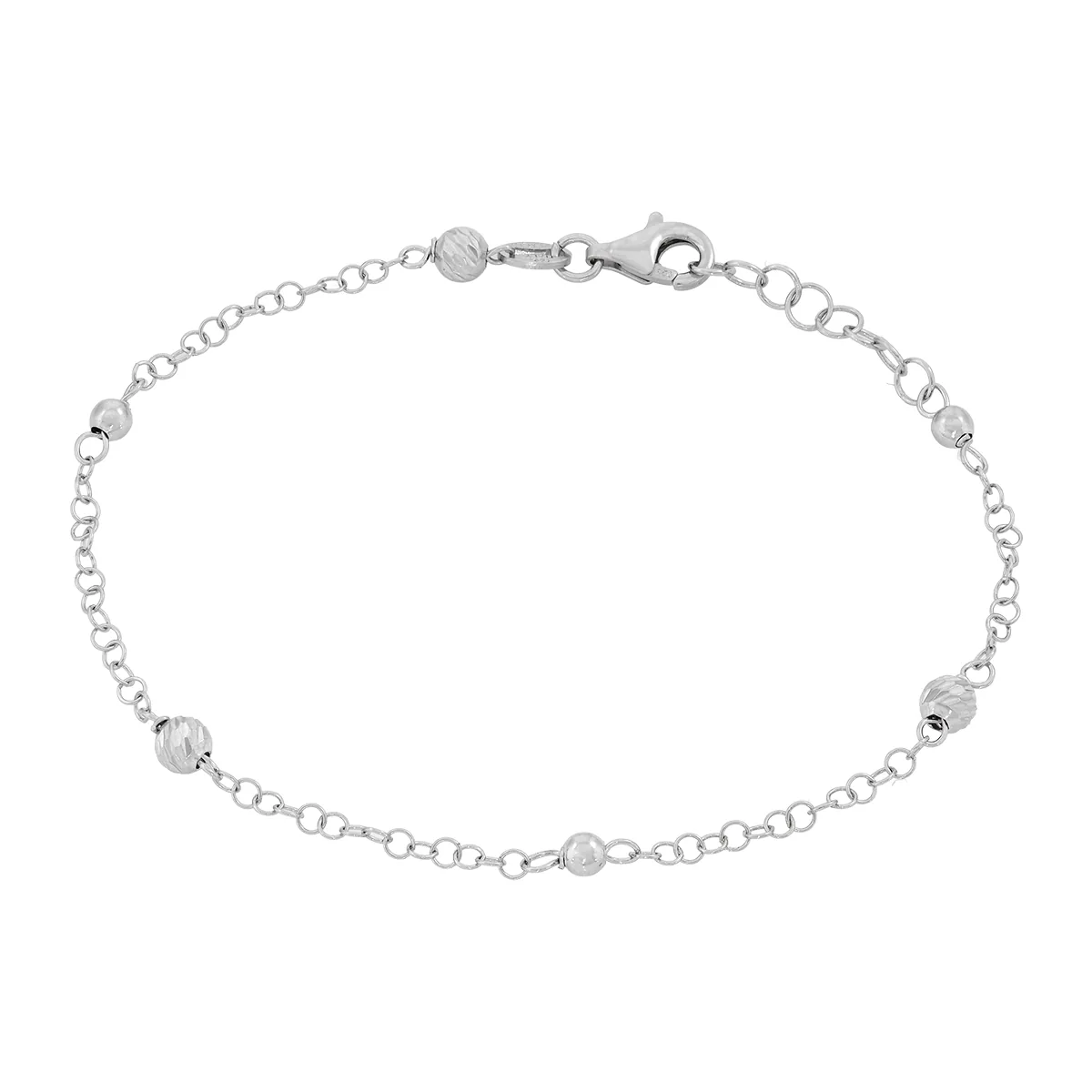 Pulsera en plata Ley 925 con visos, 16 cm. de largo, 2 mm. de ancho, de la coleccion Sueños