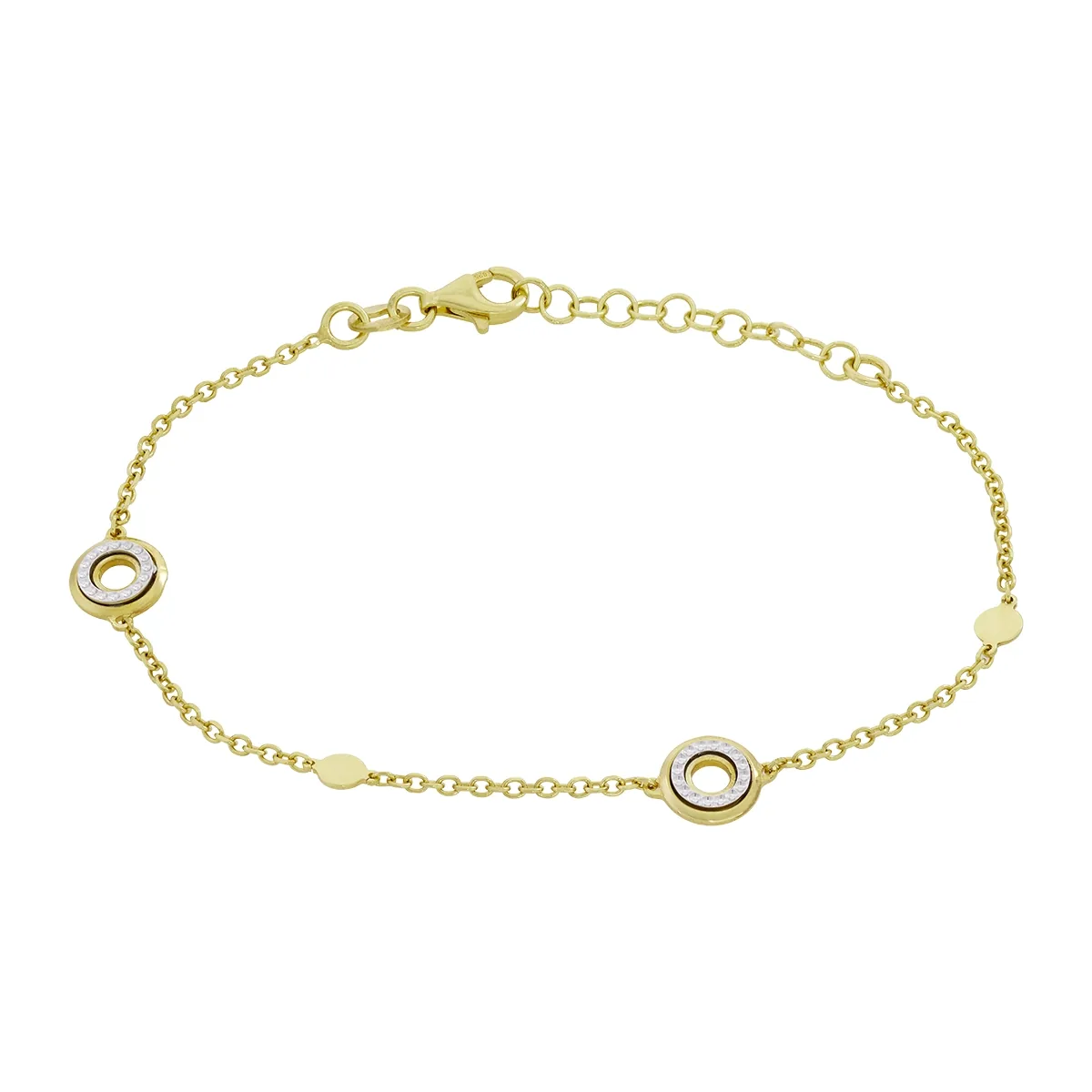 Pulsera en plata Ley 925 con visos, 17 cm. de largo, 1.50 mm. de ancho, de la coleccion Sueños