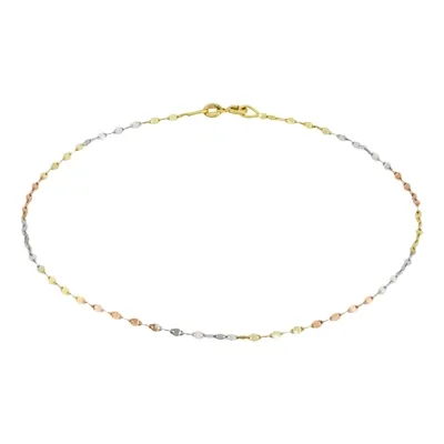 Tobillera en oro amarillo de 18 Kilates, Battuta, 24 cm. de largo, 1.30 mm. de ancho