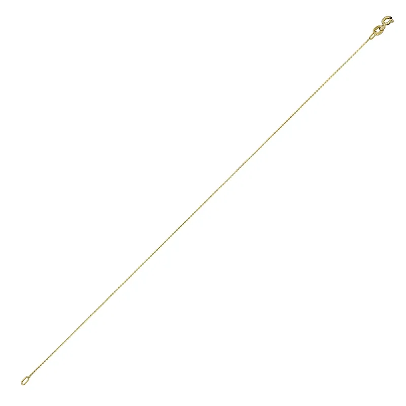 Tobillera en oro amarillo de 18 Kilates, Rolo, 23 cm. de largo, 0.50 mm. de ancho