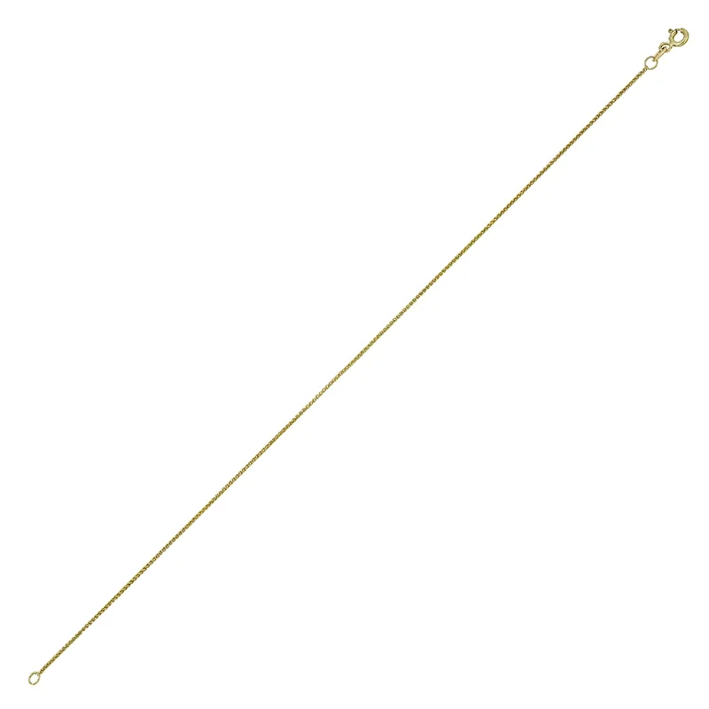 Tobillera en oro amarillo de 18 Kilates, Espiga, 23 cm. de largo, 1 mm. de ancho