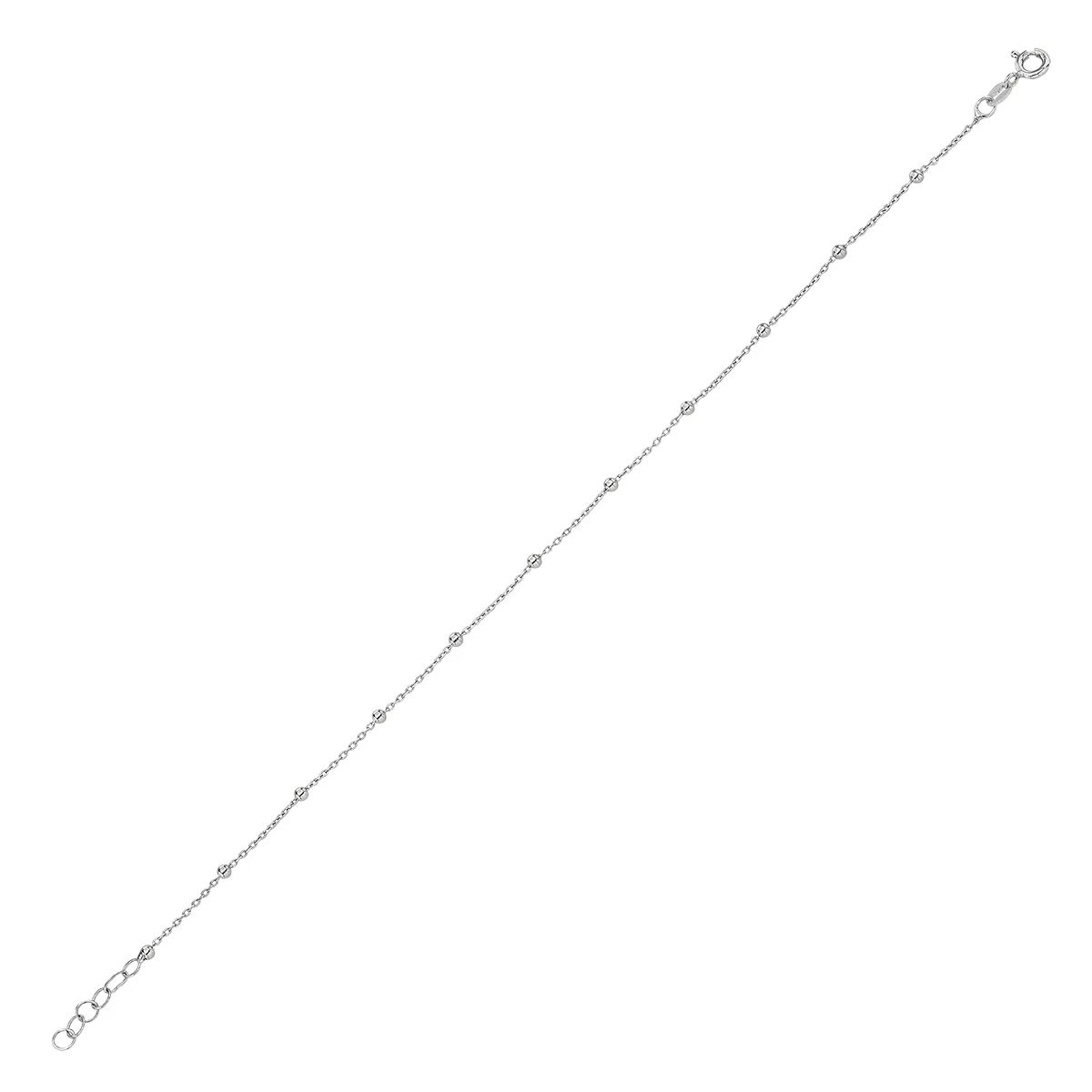 Tobillera en plata Ley 925, Figuras geométricas, 21 cm. de largo, 1 mm. de ancho, de la coleccion Sueños