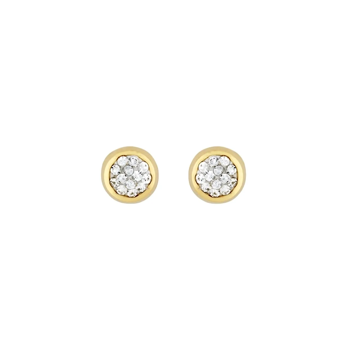 Topos en oro amarillo de 18 Kilates, Pave, con zircones, 5 mm. de ancho