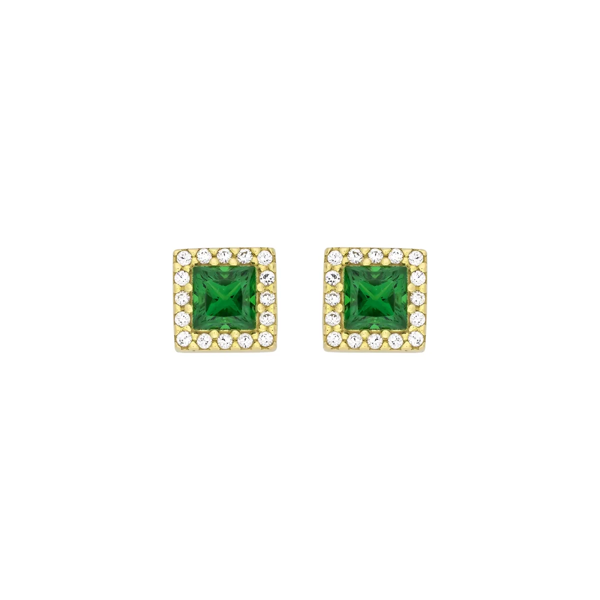 Topos en oro amarillo de 18 Kilates, con 2 zircones centrales y decoración en zircones, 6.50 mm. de ancho