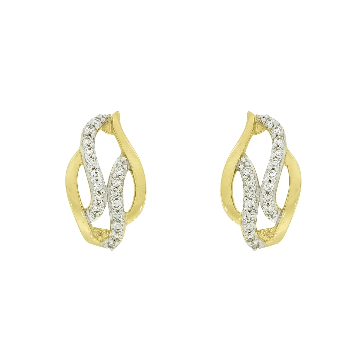 Topos en oro amarillo de 18 Kilates, Franja, con diamantes de 0.17 Ct