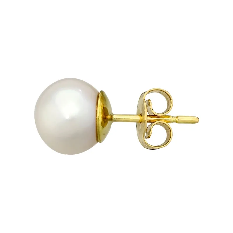 Topos en oro amarillo de 18 Kilates, Solitario, con perlas centrales de 7 mm de ancho aprox