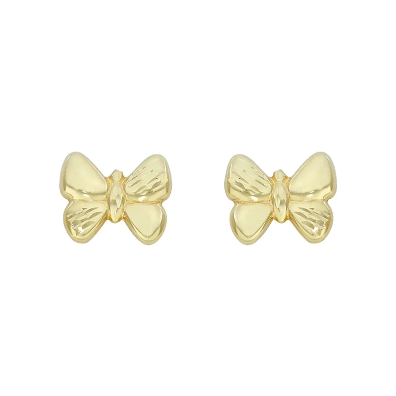 Topos de mariposa en oro amarillo de 18 Kilates con visos