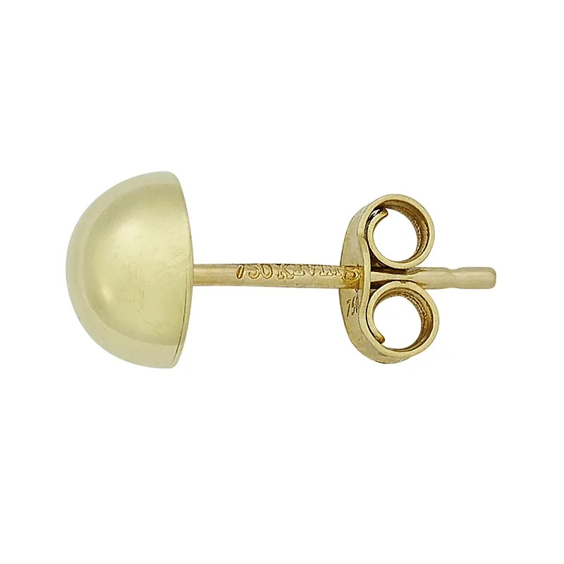 Topos en oro amarillo de 18 Kilates, 1/2 bola, 6 mm. de ancho