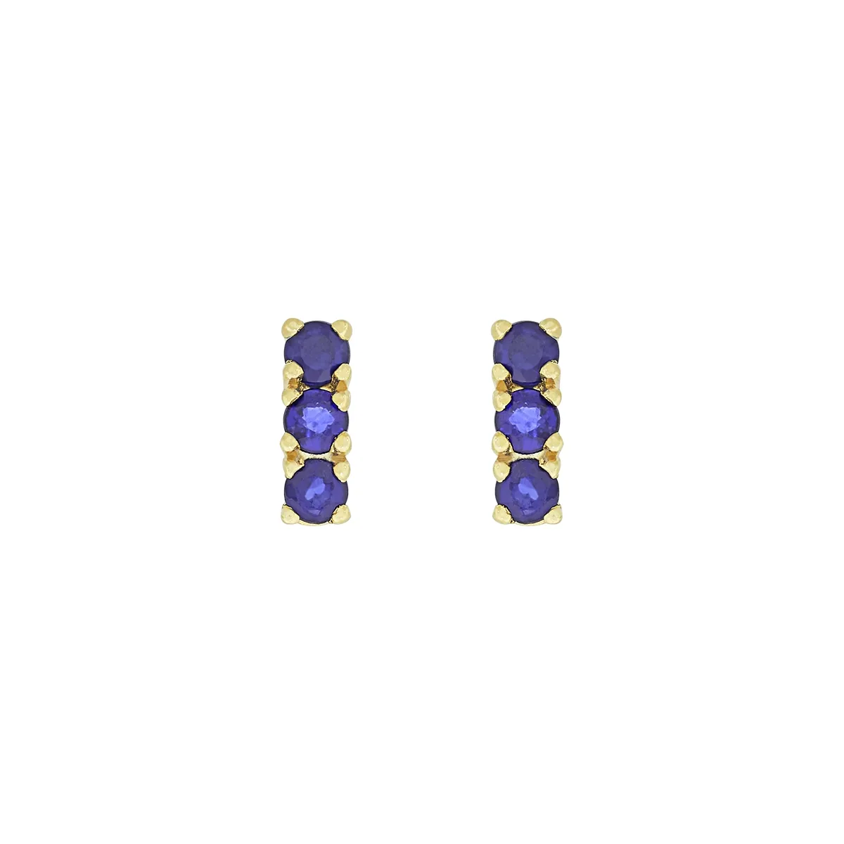 Topos en oro amarillo de 18 Kilates, con 6 zafiros centrales de 0.30 Ct