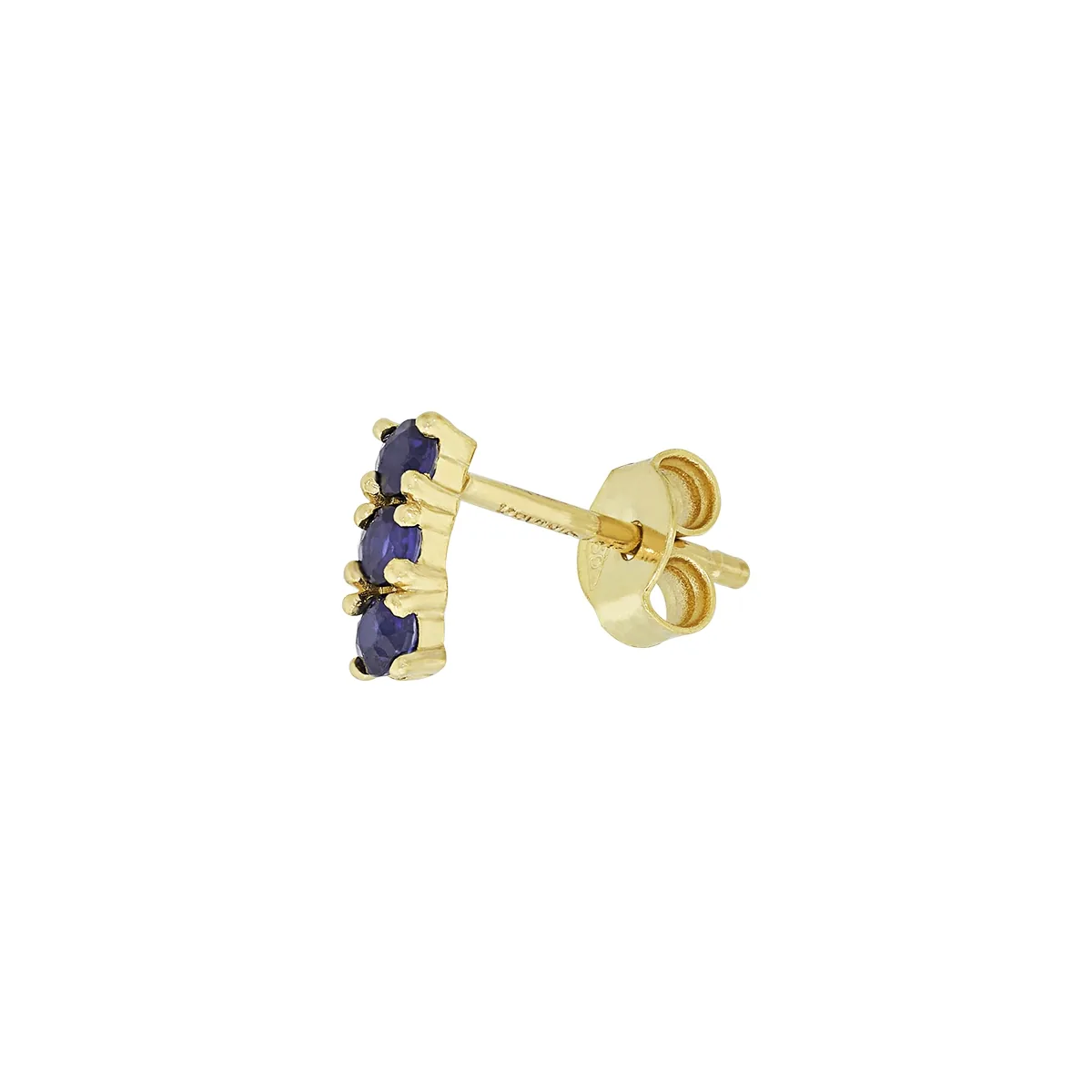 Topos en oro amarillo de 18 Kilates, con 6 zafiros centrales de 0.30 Ct