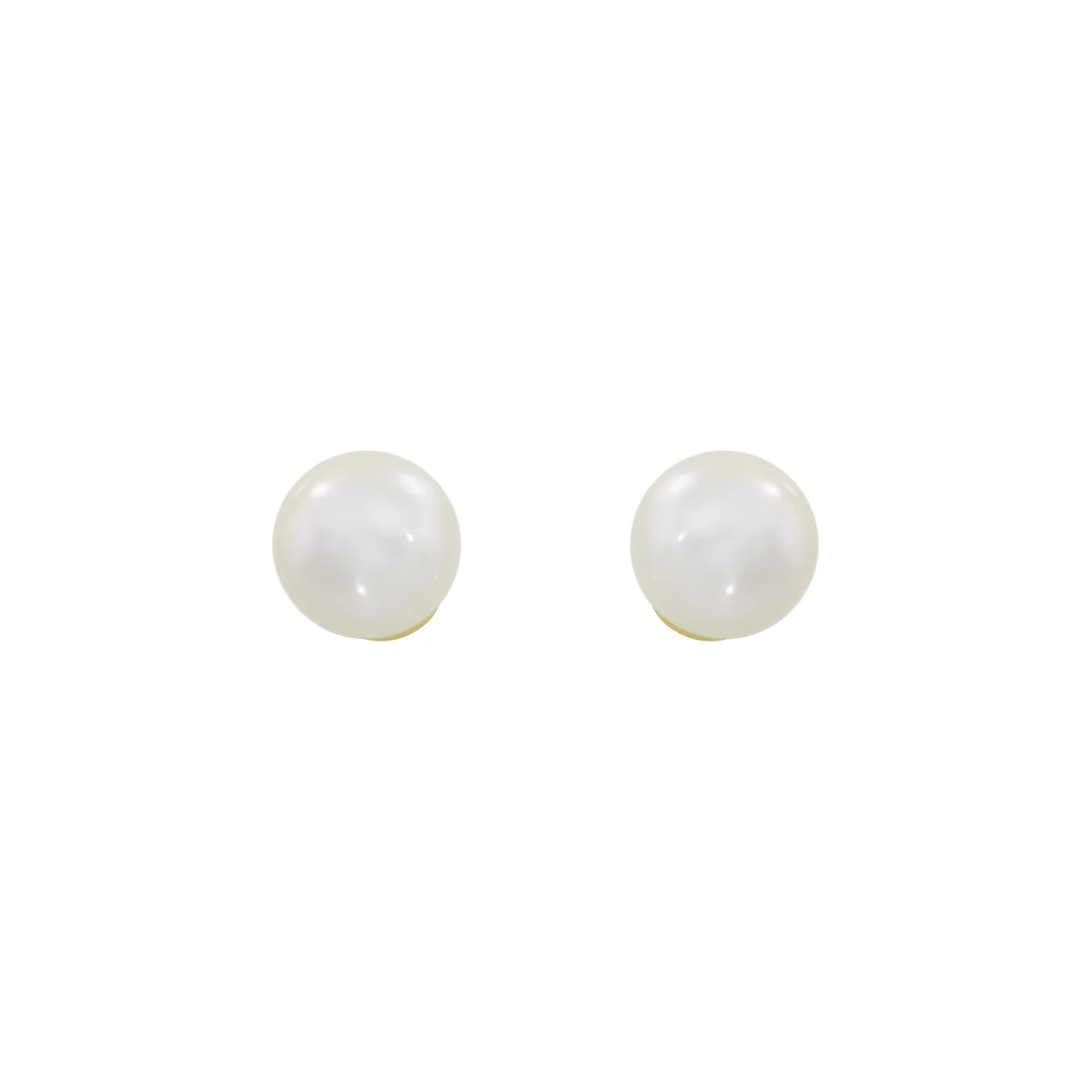 Topos en oro amarillo de 18 Kilates, Solitario, con perlas centrales de 8 mm de ancho aprox, 8 mm. de ancho
