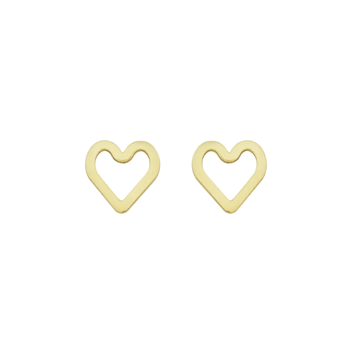 Topos de corazón en oro amarillo de 18 Kilates